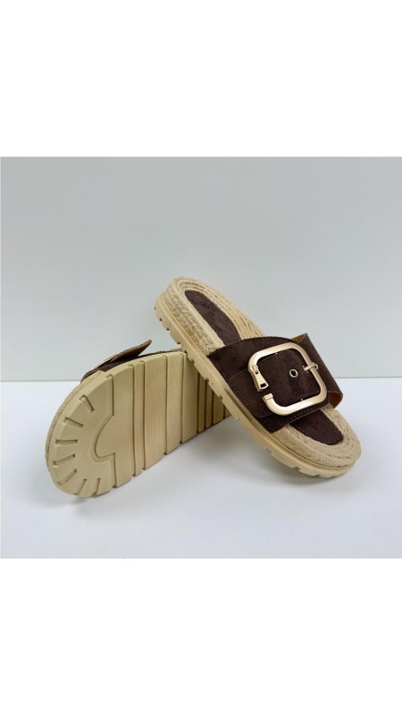 PLAYERA HEBILLA MARRON