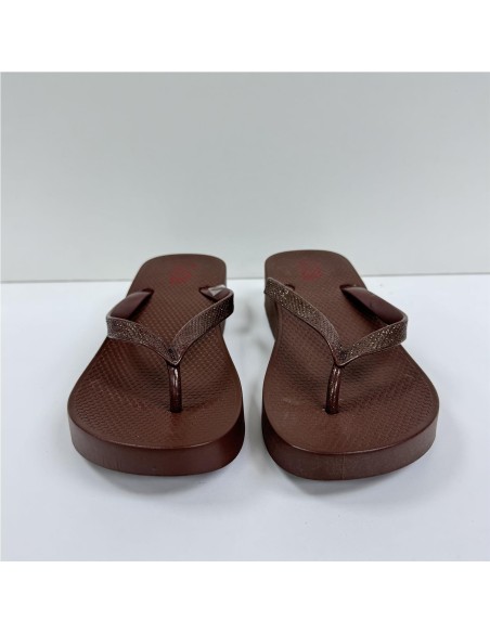 PLAYERA CUÑA DEDO BRILLO MARRON