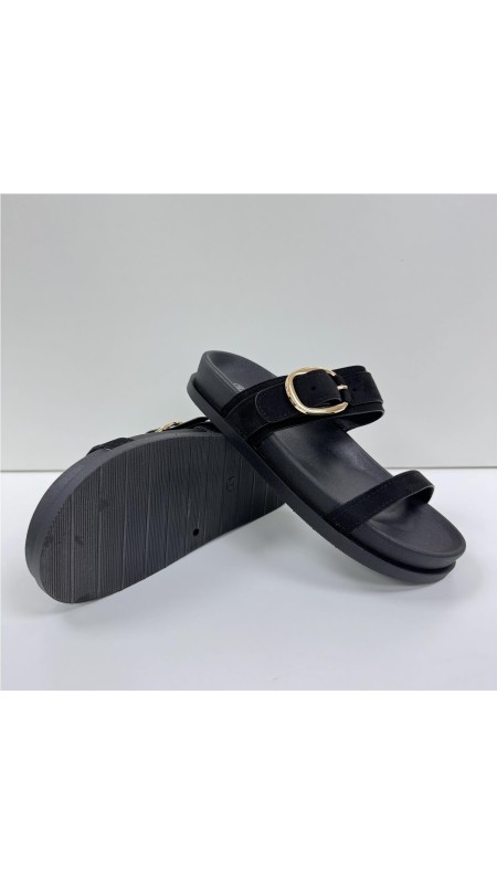 SANDALIA HEBILLA DOS TIRAS NEGRO 2