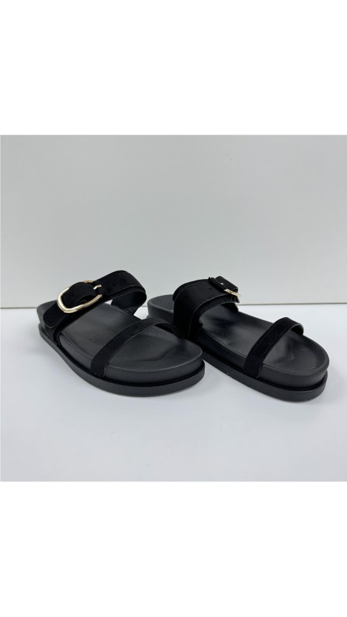 SANDALIA HEBILLA DOS TIRAS NEGRO