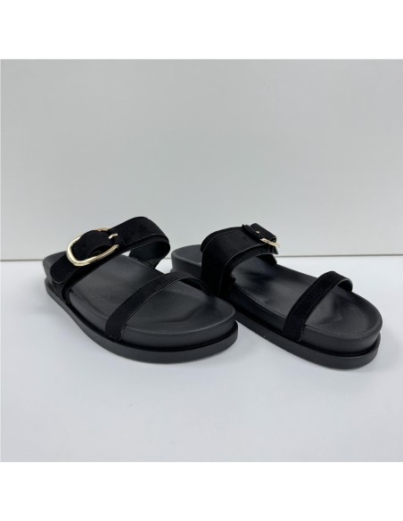 SANDALIA HEBILLA DOS TIRAS NEGRO