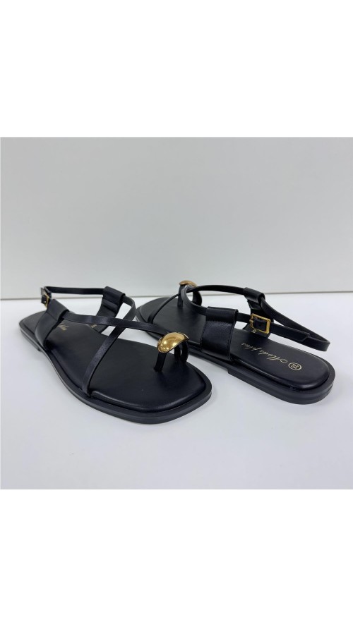 SANDALIA DEDO METAL NEGRO