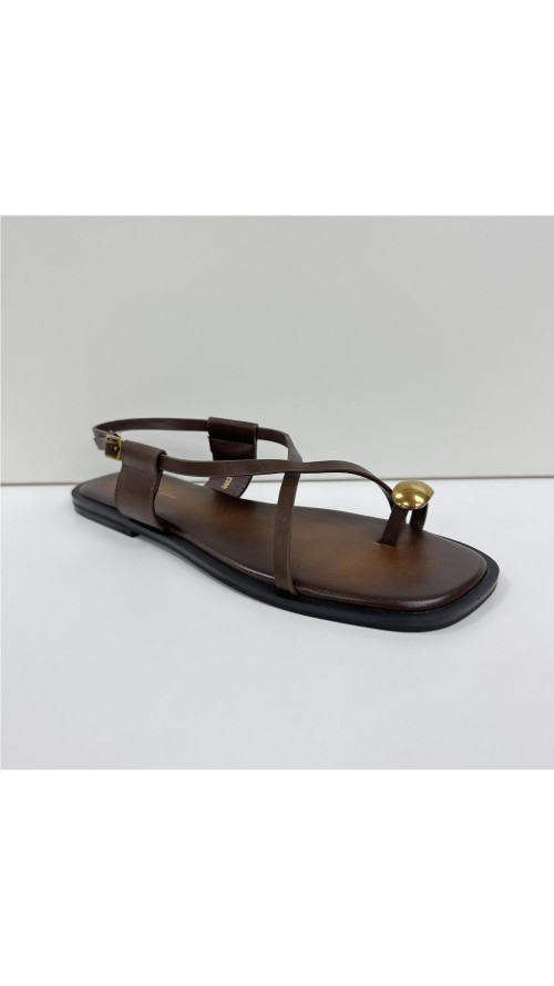 SANDALIA DEDO METAL MARRON