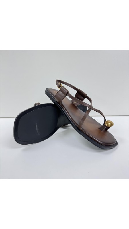 SANDALIA DEDO METAL MARRON 2