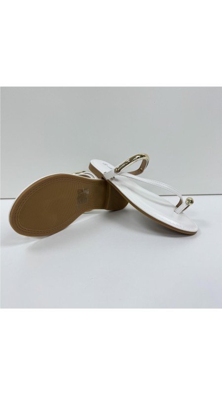 SANDALIA PLANA DETALLES ORO BLANCO 2