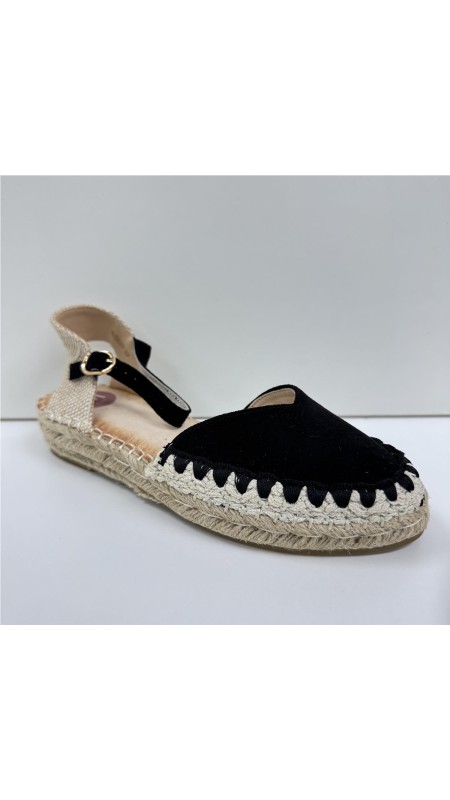 SANDALIA YUTE ADORNO COSTURAS NEGRO