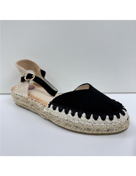 SANDALIA YUTE ADORNO COSTURAS NEGRO