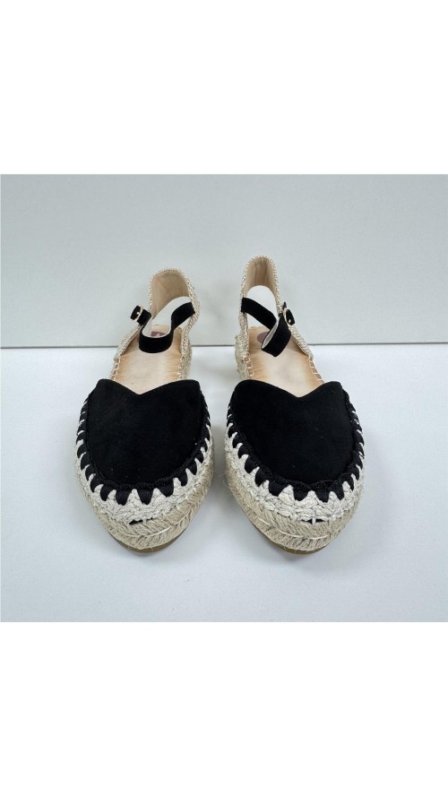 SANDALIA YUTE ADORNO COSTURAS NEGRO