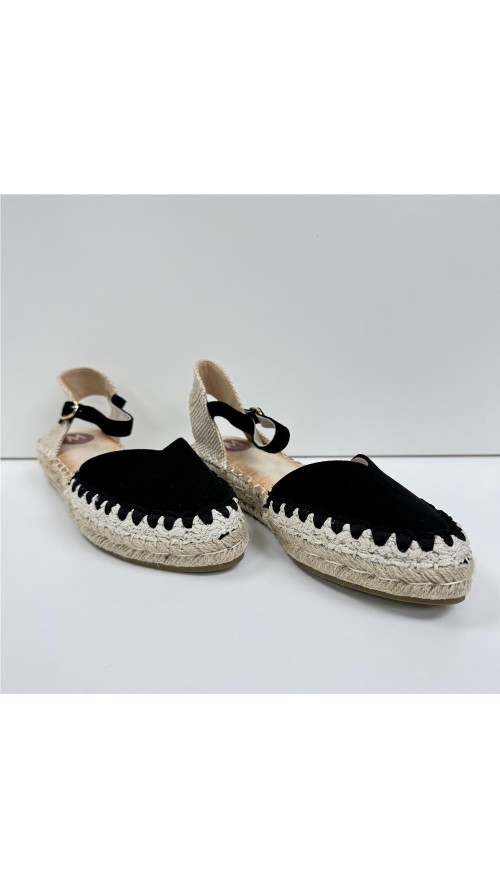 SANDALIA YUTE ADORNO COSTURAS NEGRO