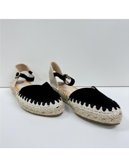 SANDALIA YUTE ADORNO COSTURAS NEGRO
