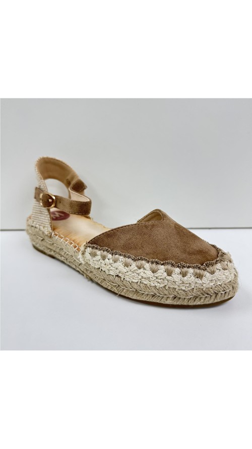 SANDALIA YUTE ADORNO COSTURAS CAMEL