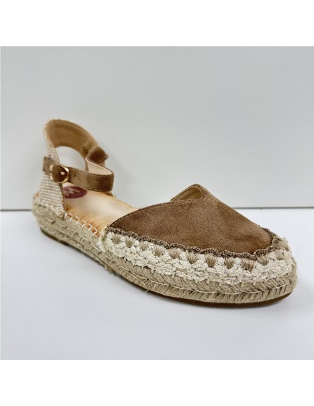 SANDALIA YUTE ADORNO COSTURAS CAMEL