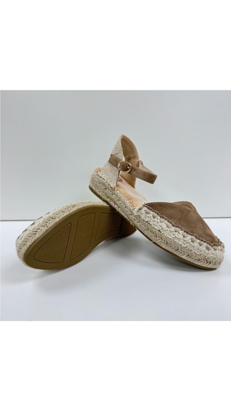 SANDALIA YUTE ADORNO COSTURAS CAMEL 2