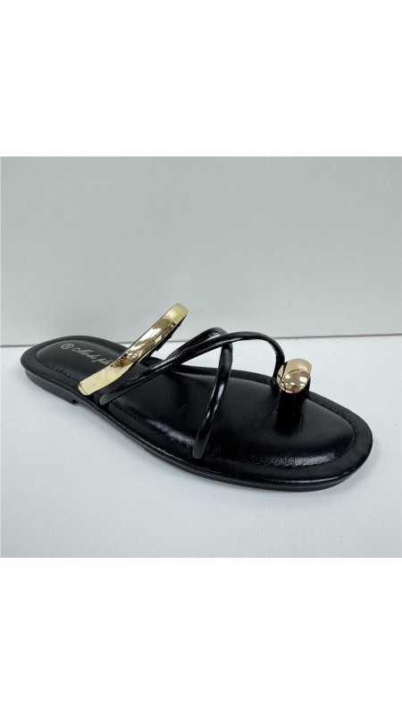 SANDALIA METER ADORNO COLOR NEGRO