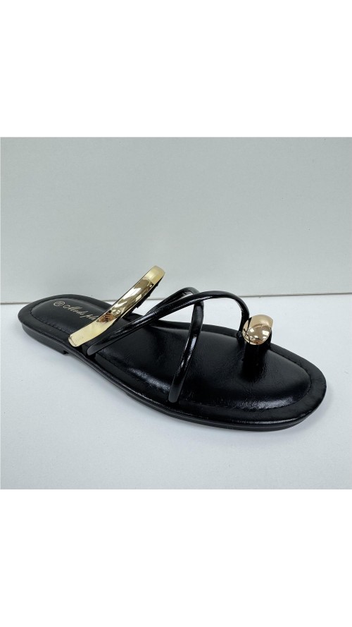 SANDALIA METER ADORNO COLOR NEGRO