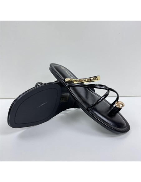 SANDALIA METER ADORNO COLOR NEGRO