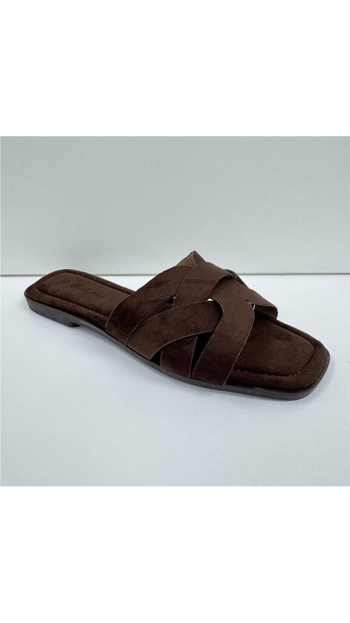 SANDALIA PLANA MARRON