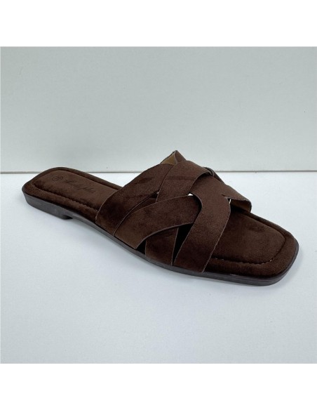 SANDALIA PLANA MARRON