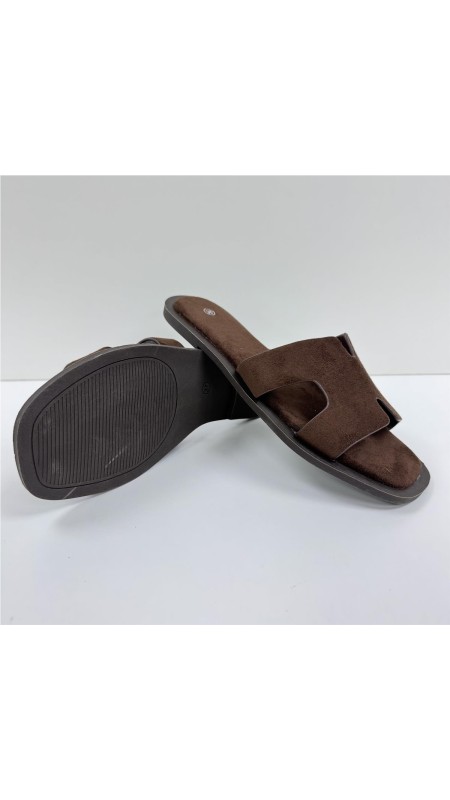 SANDALIA PLANA PALA ENTRELAZAD MARRON 2