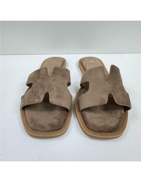 SANDALIA PLANA PALA ENTRELAZAD CAMEL