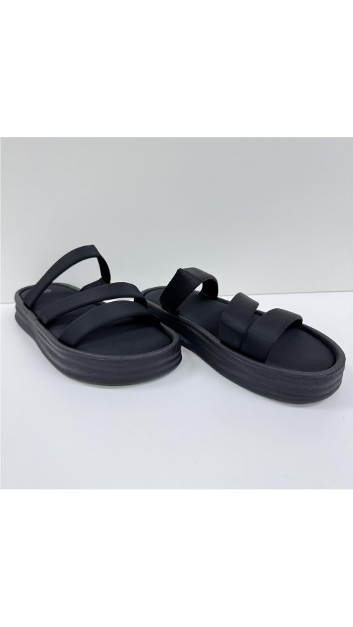 SANDALIA TIRAS PLANTA SUAVE NEGRO