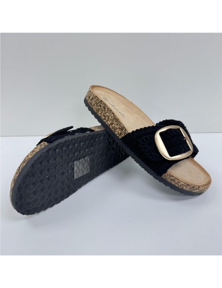 SANDALIA BIO PALA CROCHE NEGRO