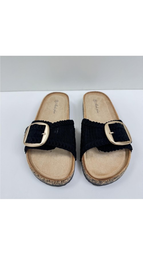 SANDALIA BIO PALA CROCHE NEGRO