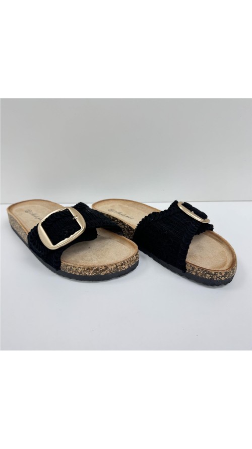SANDALIA BIO PALA CROCHE NEGRO