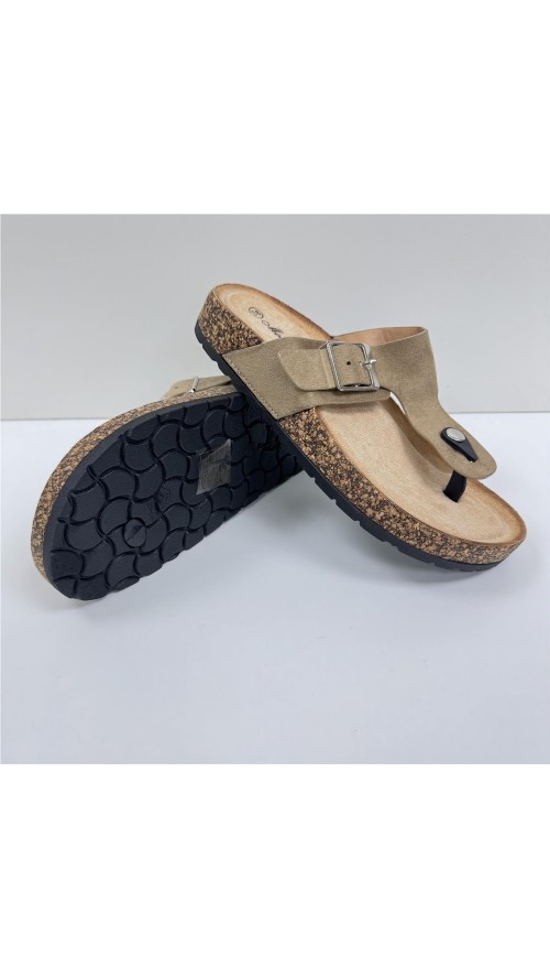 SANDALIA BIO DEDO TAUPE