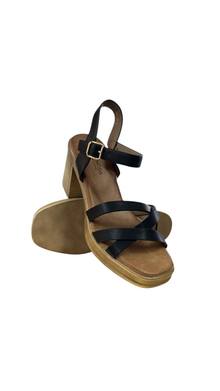 SANDALIA DE TACON TIRAS DE NAP NEGRO 2