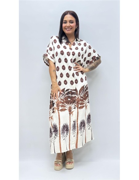 VESTIDO PALMERA MARRON