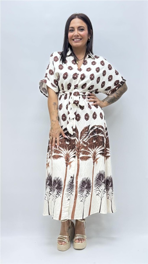 VESTIDO PALMERA MARRON
