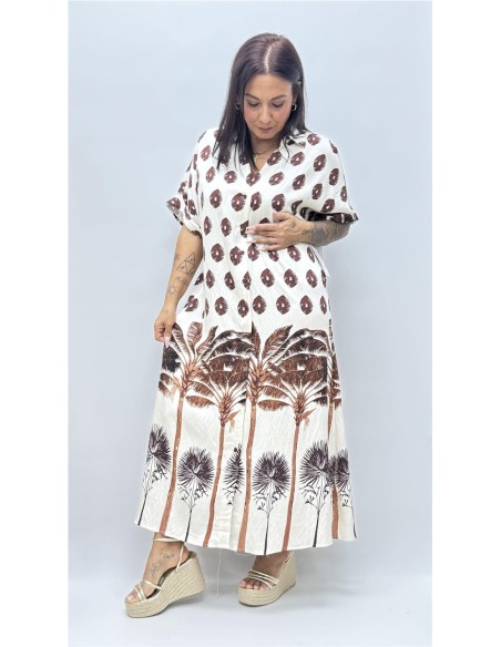 VESTIDO PALMERA MARRON