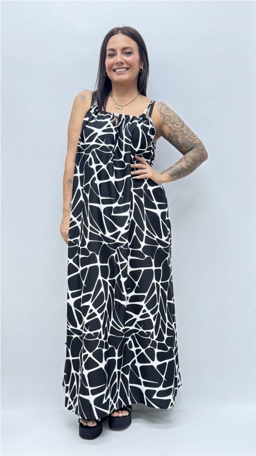 VESTIDO MANCHAS NEGRO
