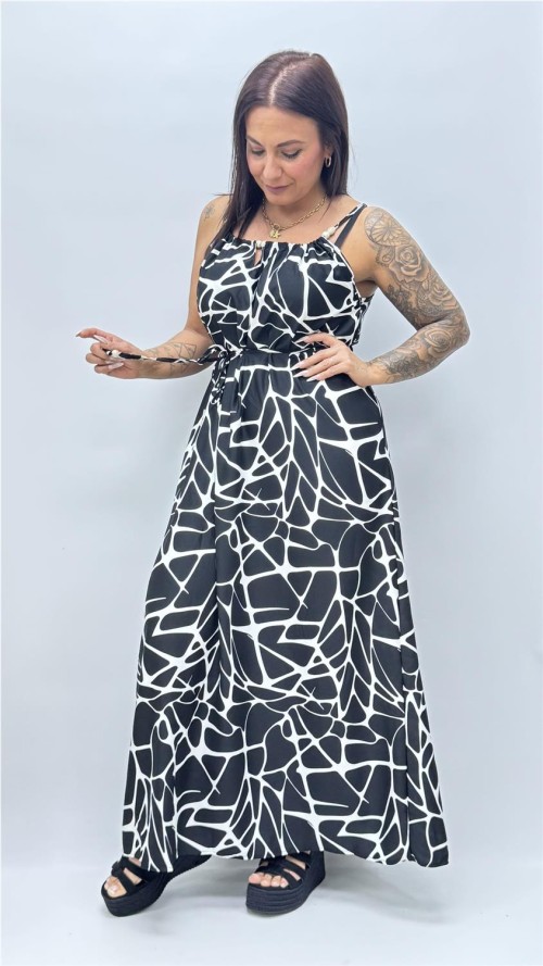 VESTIDO MANCHAS NEGRO