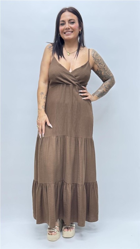 VESTIDO CLARA MARRON