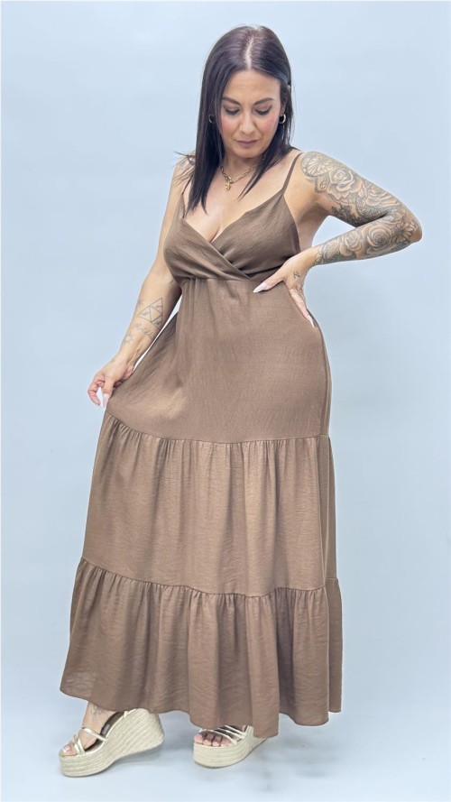 VESTIDO CLARA MARRON
