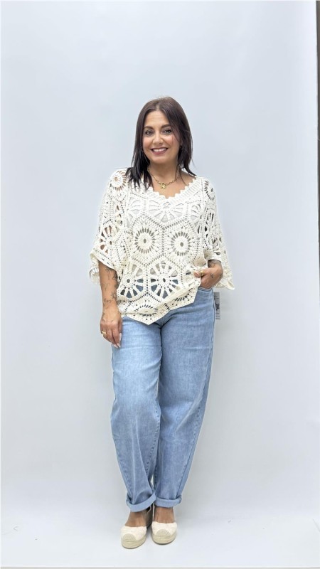 TOP CROCHE CON CAMISETA BEIG