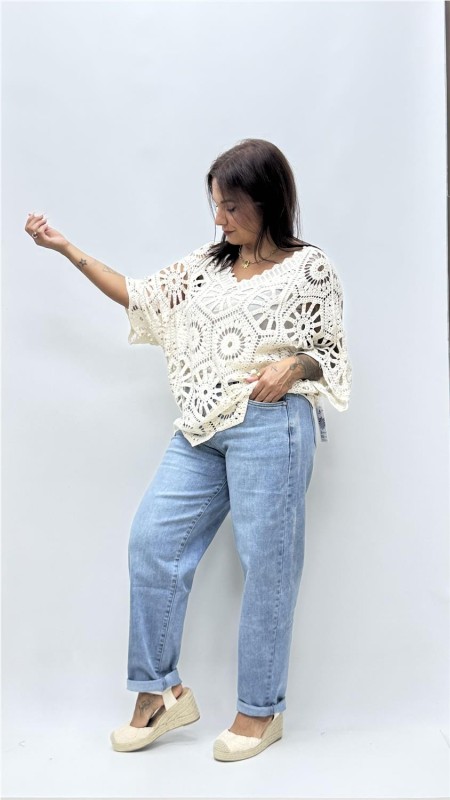 TOP CROCHE CON CAMISETA BEIG 2