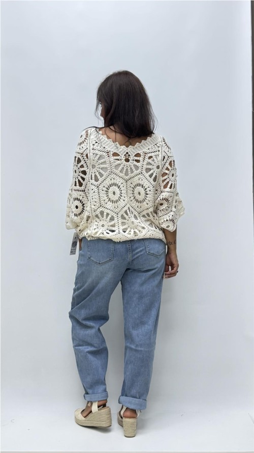 TOP CROCHE CON CAMISETA BEIG