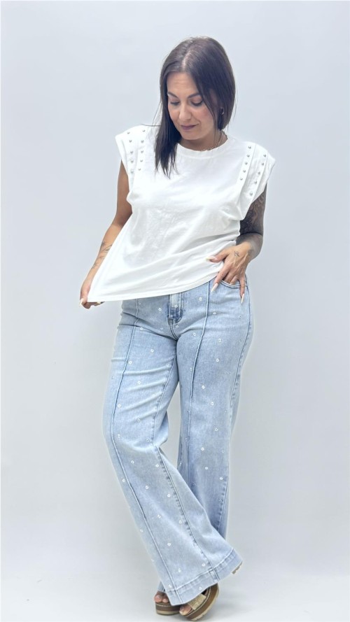 CAMISETA MATI TACHAS BLANCO