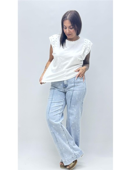 CAMISETA MATI TACHAS BLANCO