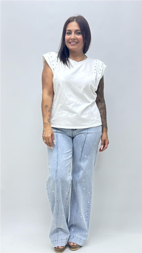 CAMISETA MATI TACHAS BLANCO