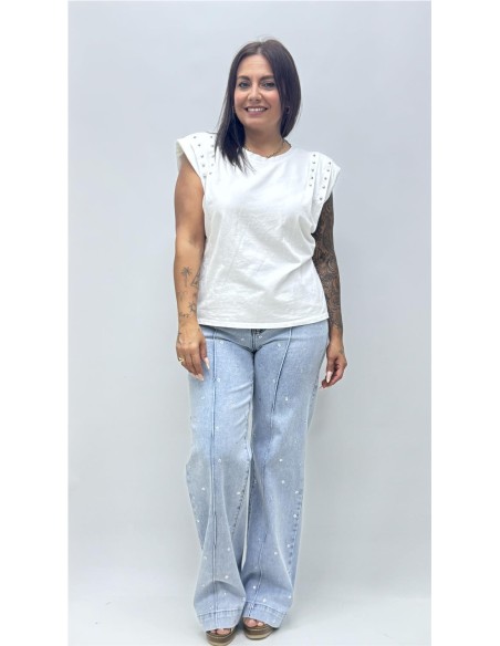 CAMISETA MATI TACHAS BLANCO