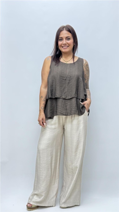 TOP AROA MARRON