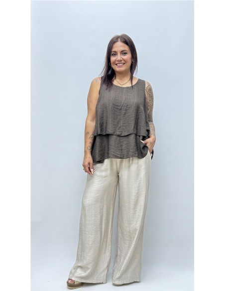 TOP AROA MARRON