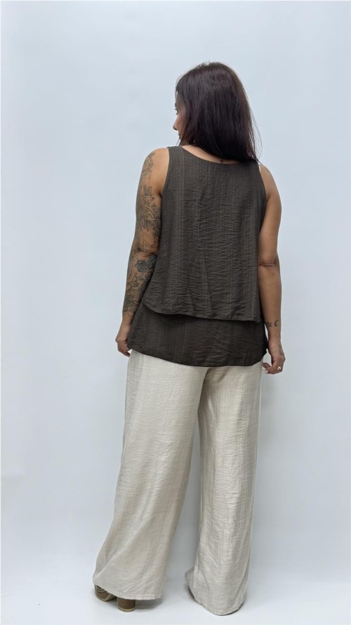 TOP AROA MARRON