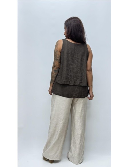 TOP AROA MARRON