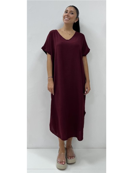 VESTIDO SUELTO BURDEOS
