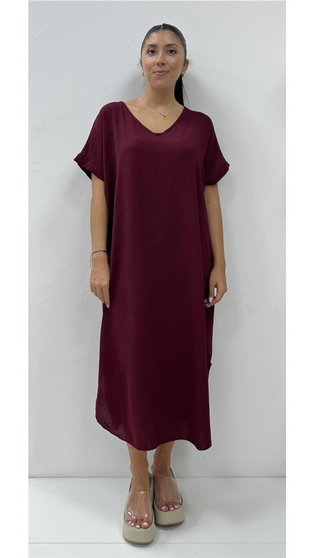 VESTIDO SUELTO BURDEOS 2